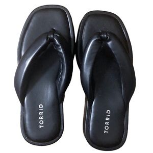 Torrid square toe platform flip flops. 8WW